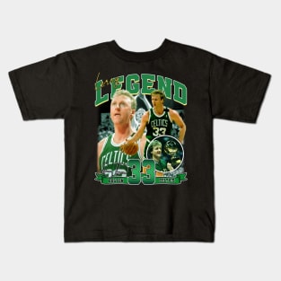 Larry Bird Legend Air Bird Basketball Signature Vintage Retro 80s 90s Bootleg Rap Style Kids T-Shirt